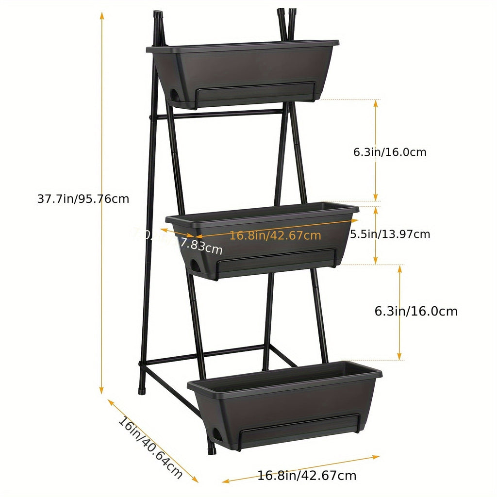 3/4/5-Tier Tall Raised Garden Planter Bed with Legs &amp; Drainage Holes, Vertical Garden Bed with 4 Plastic Cultivation Boxes for Indoor &amp; Outdoor Use