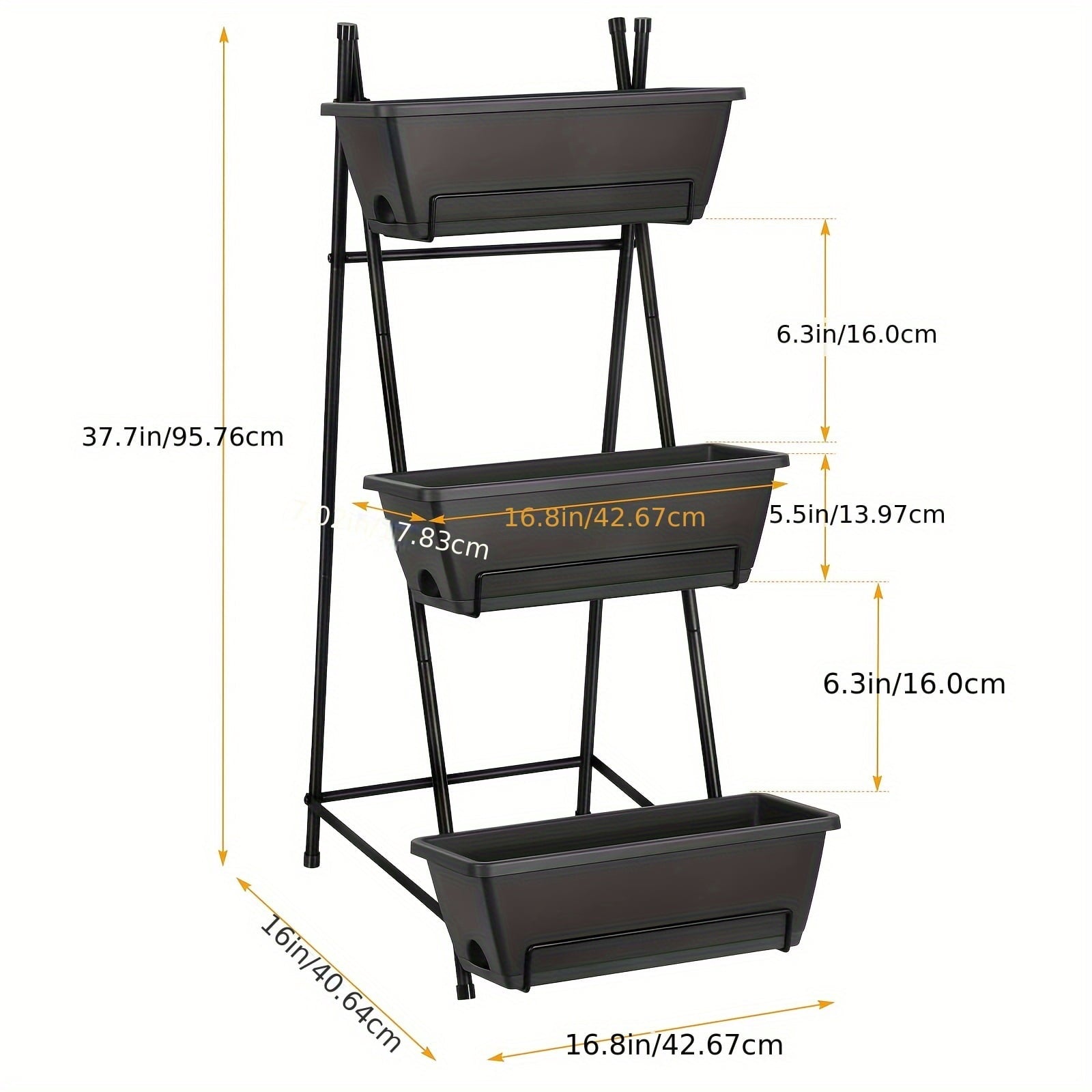 3/4/5-Tier Tall Raised Garden Planter Bed with Legs &amp; Drainage Holes, Vertical Garden Bed with 4 Plastic Cultivation Boxes for Indoor &amp; Outdoor Use