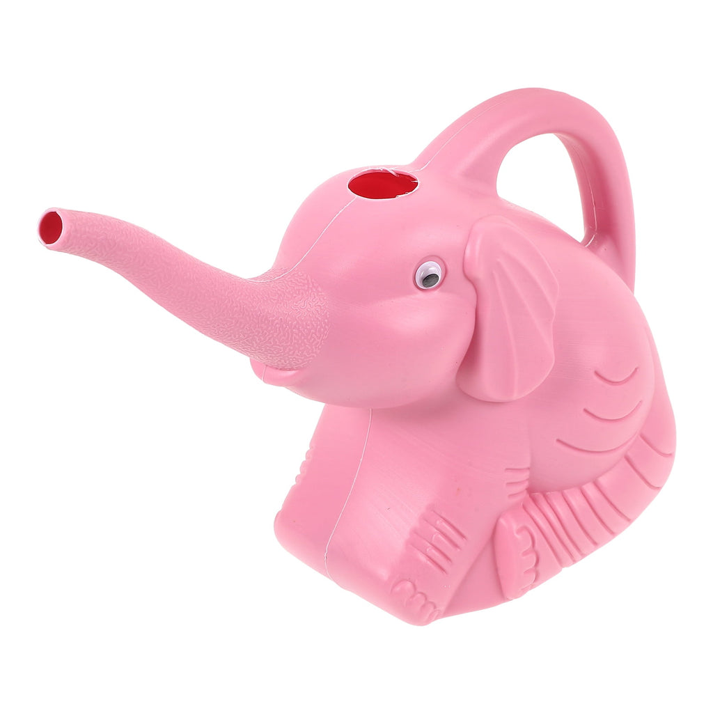 2 Lovely Pink Plastic Watering Cans with Long Spout for Gardening Use