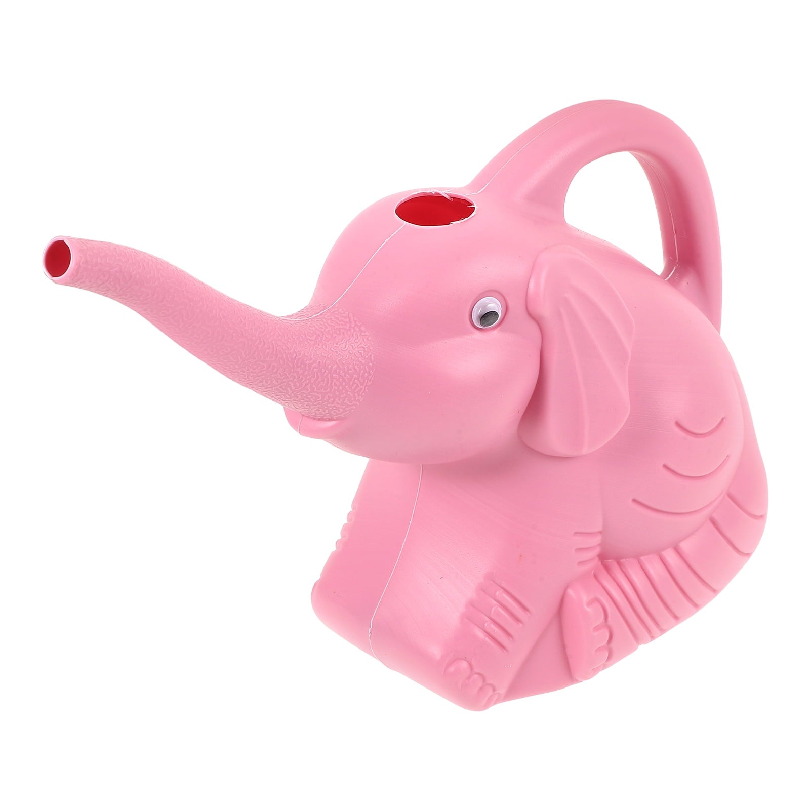 2 Lovely Pink Plastic Watering Cans with Long Spout for Gardening Use