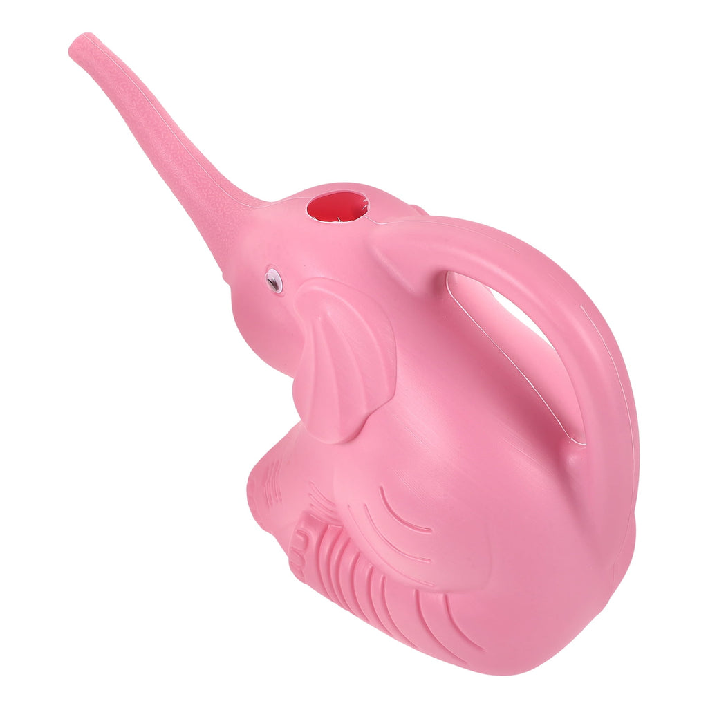 2 Lovely Pink Plastic Watering Cans with Long Spout for Gardening Use