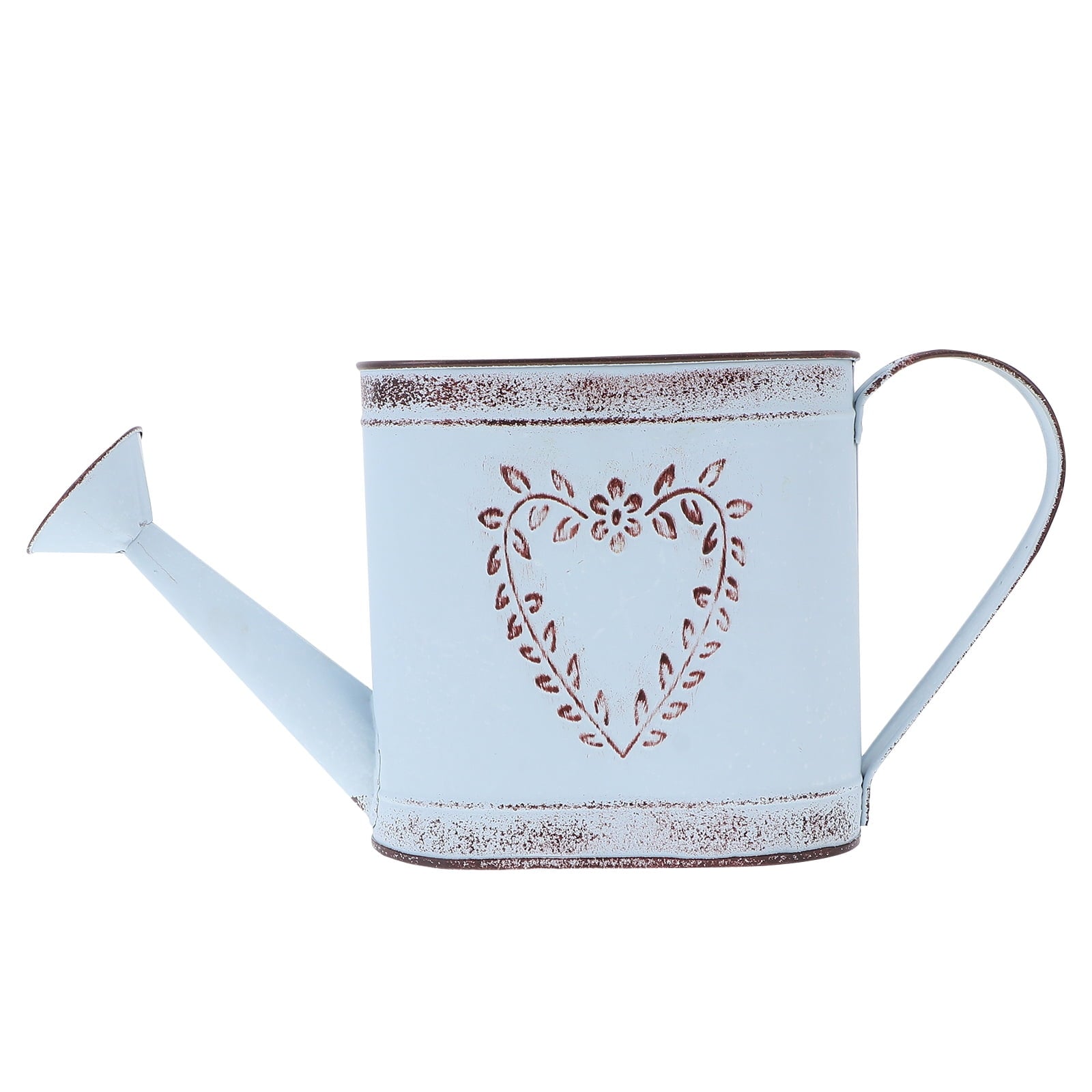 2pcs Iron Flowerpot Metal Watering Can Vintage Vase Desktop Decoration
