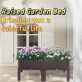 Large Outdoor Planting Box, Raised Garden Bed with Elevated Planter for Patio Balcony Deck Gardening - Perfect for Flowers Vegetables Tomatoes Herbs Brown