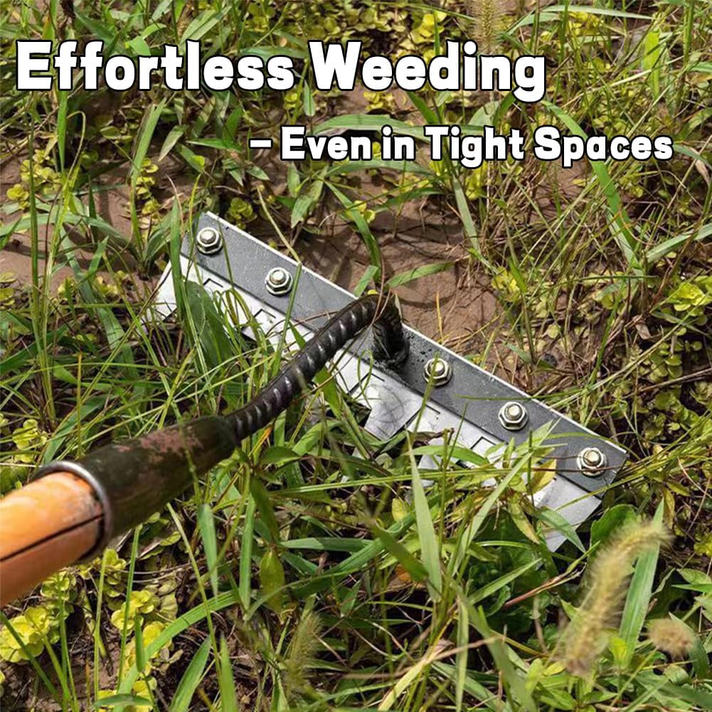 Iron Rake 2.0 - Upgraded Iron Weeding Rake for Gardening and Weeding, Heavy Duty Carbon Steel Rakes with 5/6/7/8 Teeth for Lawn Loosening, Dethatching in Tight Spaces (7 Teeth)
