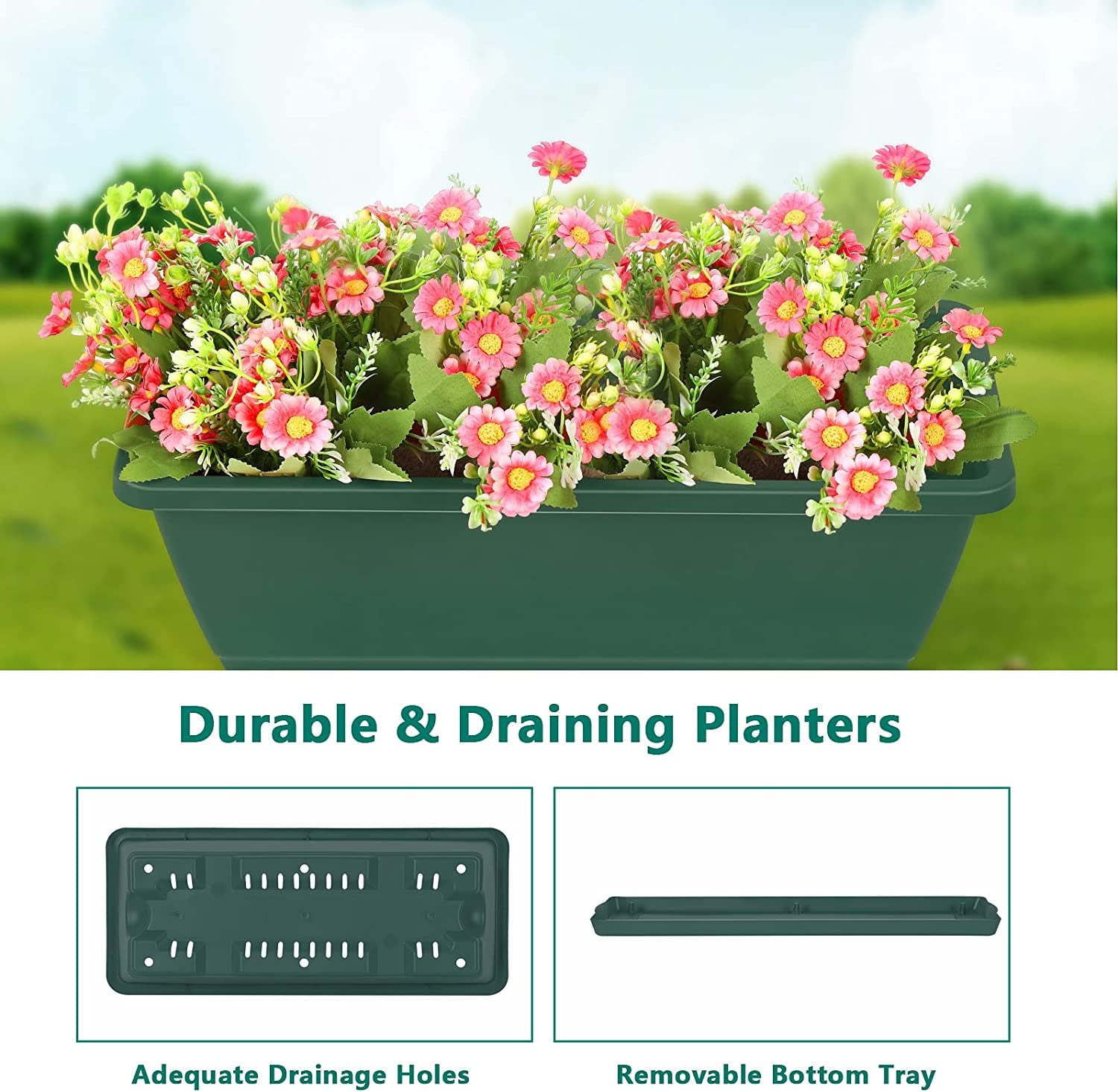 Raised Garden Bed 4 Tier Vertical Garden Planters Indoor Outdoor Raised Planter Box with Legs Elevated Herb Garden Planter for Flowers Vegetables Plants, Green, 16.8 * 18.3 * 41.5 Inches