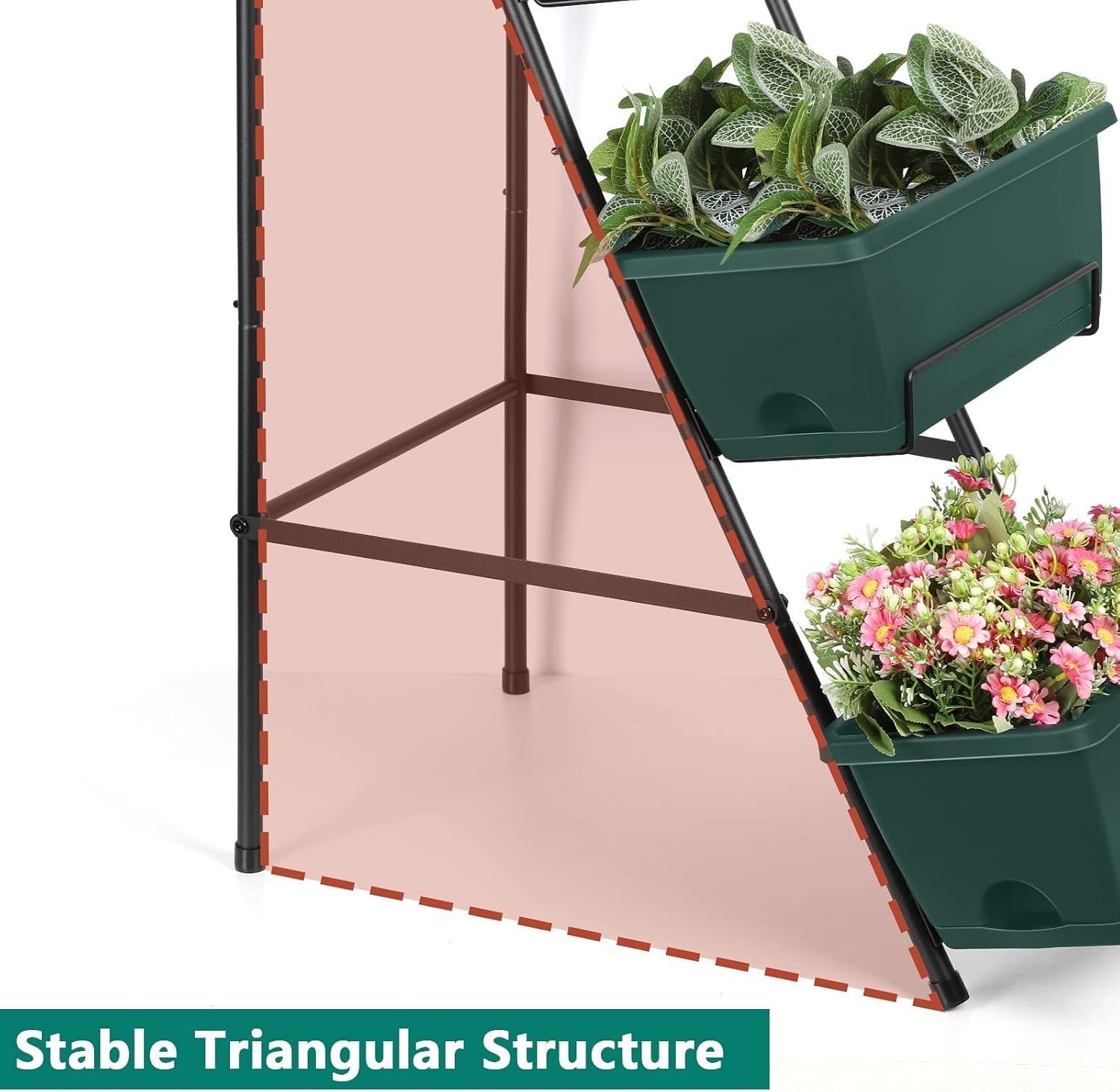 Raised Garden Bed 4 Tier Vertical Garden Planters Indoor Outdoor Raised Planter Box with Legs Elevated Herb Garden Planter for Flowers Vegetables Plants, Green, 16.8 * 18.3 * 41.5 Inches