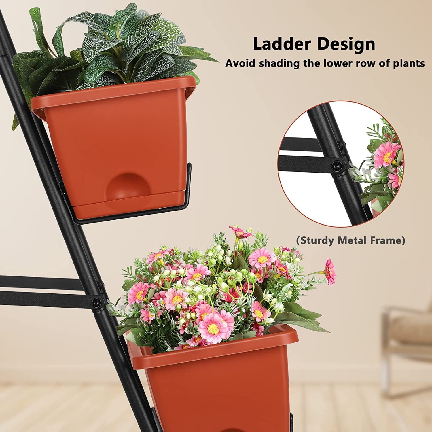 Raised Garden Bed 4 Tier Vertical Garden Planters Indoor Outdoor Raised Planter Box with Legs Elevated Herb Garden Planter for Flowers Vegetables Plants, Green, 16.8 * 18.3 * 41.5 Inches