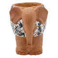 Blue &amp; White Porcelain Elephant Planter - Hand-Painted Magnesium Oxide Flower Pot, Indoor/Outdoor Use (Brown, 50lb Capacity)