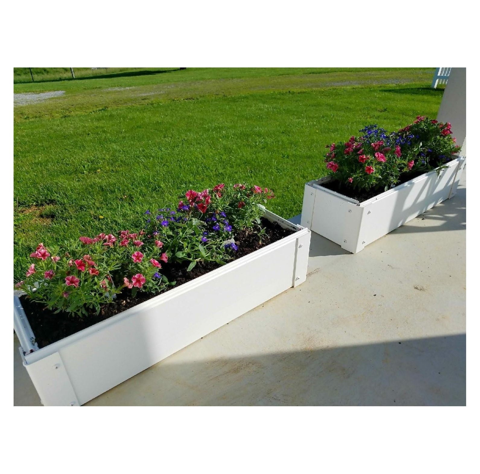 Raised Garden Bed 8.5x25.5x6 inch - Stackable Vinyl Planter Box - White, UV Protected, Easy Assembly - Ideal for Veggies, Flowers &amp; Small Spaces