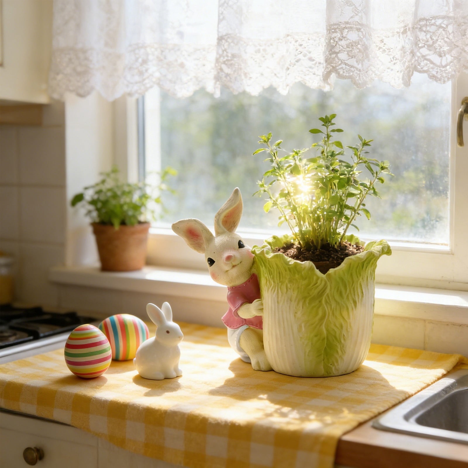Generic Spring Festival Bunny Shaped Flower Pot Gift for Mom