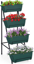 Raised Garden Bed 4 Tier Vertical Garden Planters Indoor Outdoor Raised Planter Box with Legs Elevated Herb Garden Planter for Flowers Vegetables Plants, Green, 16.8 * 18.3 * 41.5 Inches