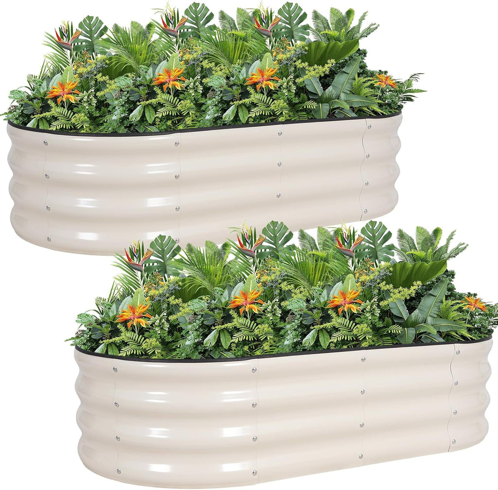 alvanized  Raised arden Bed Kit - 4x2x1FT Outdoor Planter Box with Safety Edin and loves for Veetables, Fruits, (Oliver reen, 1 count)